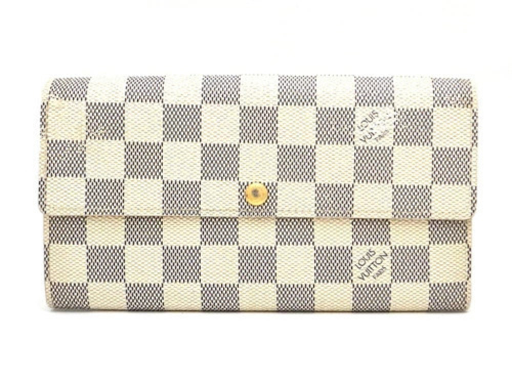 LOUIS VUITTON Wallet Accessories Portefeuille Sarah Long Damier Azur White